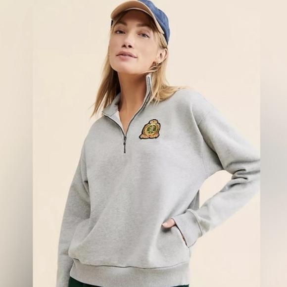 Favorite Daughter Tops - Favorite Daughter Coaches Half Zip Grey XS